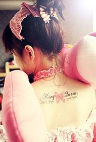 слатка девојка леђа боја лук тетоважа