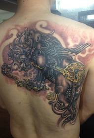 Modello tatuaggio truppe coraggiose posteriori