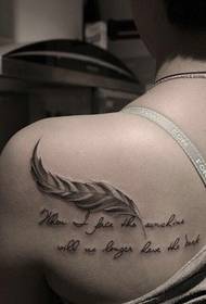 piume e foto di tatuaggi combinati inglesi