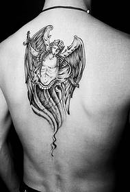 чоловіки назад бою ангел татуювання візерунок