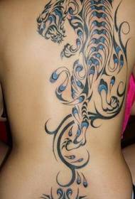 back art abstract tiger fashion tattoo