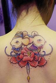 girl's good-looking color mouse tattoo
