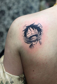 spalla One Piece Lufei sorriso tristezza