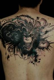 back painted Qitian Dasheng Sun Wukong avatar tattoo pattern