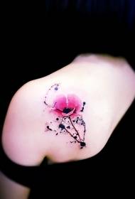 modello di tatuaggio dipinto di papaveri schizzi di schiena ragazze