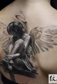 Evropský a americký styl anděl tetování na zádech