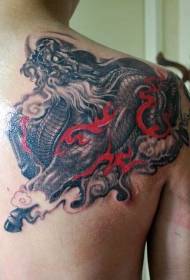 späť dominujúci oheň jednorožec tetovanie vzor