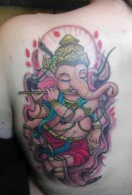suonare il flauto come un dio tatuaggio sul retro