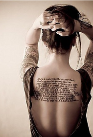 módní krása zpět anglické tetování
