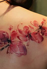 meisjes terug mooie mode tattoo bloempatroon