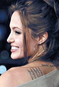 bituon nga si Angelina nga back tattoo sa karakter