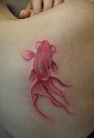 cute little goldfish tattoo on the shoulder