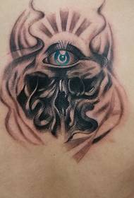 likod nga eyeball ug bungol nga hiniusa nga pattern sa tattoo