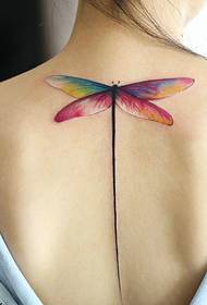 Dívky zpět barevné okouzlující tetování vzor