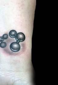 riešo juodas mažas atominis simbolis tatuiruotės modelis