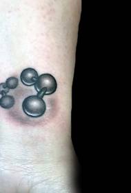 polso nero piccolo modello atomico tatuaggio modello