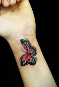 Model de tatuaj cu fluture stereo la încheietura mâinii