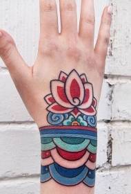 зглоб насликана шема на тетоважа на лотос