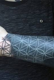 Arm Simple Black Floral Decorative Tattoo Pattern