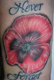 Wrist ruvara rutsvuku poppies tattoo maitiro