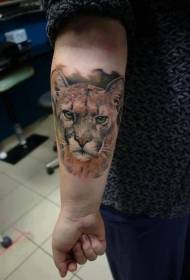 Ang jib realistiko nga gipintalan nga pattern sa tattoo sa leopardo