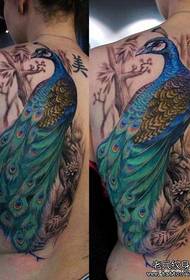 zpět klasické krásné páv tetování vzor