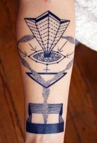 misteriosa linea di pettine geometria braccio Pattern di tatuaggio