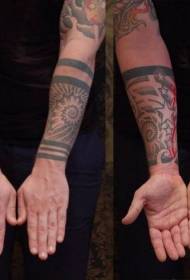 braço masculino grande personalidade geométrica tatuagem padrão