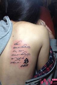 Fresca immagine del tatuaggio posteriore inglese