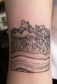 muñeca línea negra picadura simple paisaje tatuaje patrón