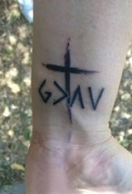 Татуювання маленький хрест для хлопчиків зап'ястя на простий малюнок хреста татуювання