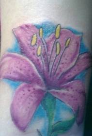 Modello tatuaggio polso giglio viola