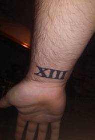 tatuaggio numeri romani polso maschile su immagine tatuaggio nero numeri romani