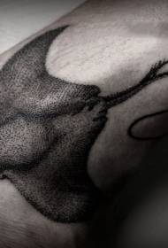 手腕黑刺華麗雷魷魚紋身圖案