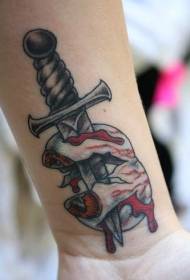 globus penetrants Patró de tatuatge de Dagger