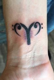 pulso itim na Capricorn simbolo ng pattern ng tattoo