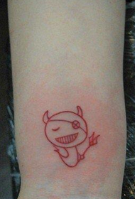 kis vonal a kis ördög tetoválás minta