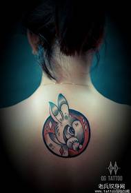 girls back cute classic rabbit tattoo pattern