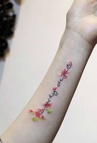 小 清新 英文 与 小 Flower Wrist Tattoo Tattoo