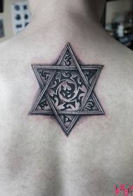 aizmugures Eiropas un Amerikas piecstaru zvaigžņu totēma tetovējuma attēls