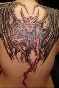 kumashure imwe kutonga inotema nechena Bat monster tattoo pateni