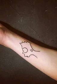 modello di tatuaggio personaggio dei cartoni animati giocoso
