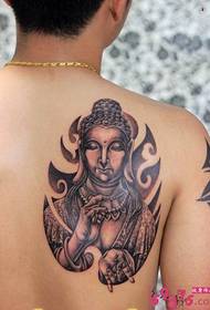 likod nga abaga virtual nga imahe sa Tibet nga tattoo sa tattoo