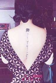 costellazione testo moda indietro tatuaggio immagine