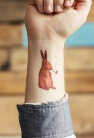 haist ກາຕູນສີສົ້ມ hare ກັບຮູບແບບ tattoo ທໍ່ຢາສູບ