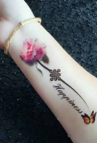 učinek tatoo Slika - Referenca vzorca tatoo za nabor tetovažnih nalepk na zapestju roke