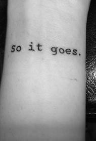 wrist English tattoo pattern