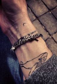 црна линија китова зглоба тетоважа зглоба