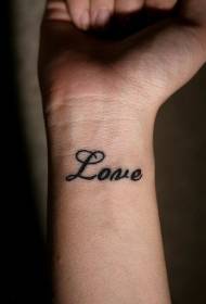 black English letter tattoo picture on wrist