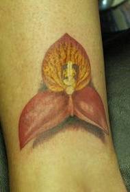 kolor sa pulso nga realistiko nga sumbanan sa tattoo sa Orchid